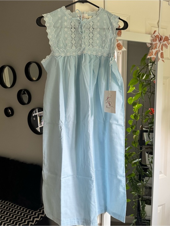 barbizon Other - NWT Vintage Barbizon Nightgown Blue Lace Eyelet Bodice Cottagecore Prairie 80s